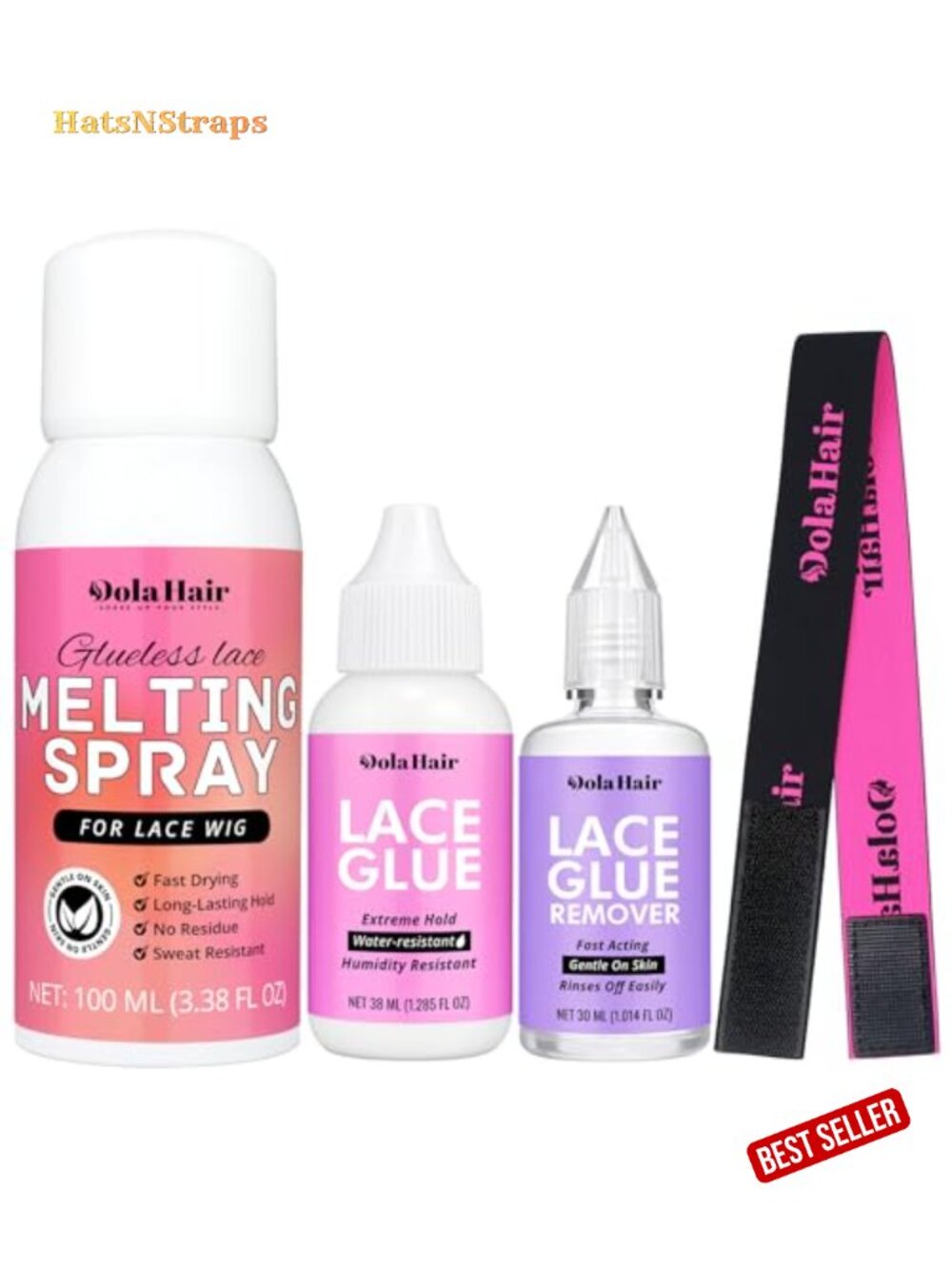 Lace Wig Melting Spray & Glue Kit with Remover & Bands